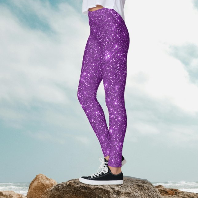 Legging Moderno Brilho Monocromático Roxo Elegante  (Criador carregado)