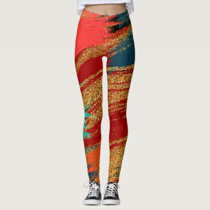 Legging Moderno colorido brilhante dourado