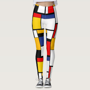 Legging Moderno da Composição Geométrica Minimalista Mondr