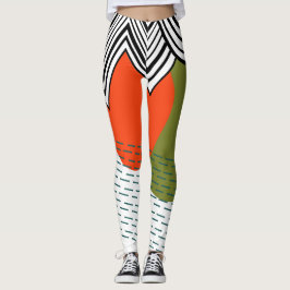 Legging Moderno de Meados do Século Abstrato