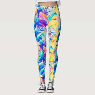 Legging Moderno Floral Abstrato Cor Pastel