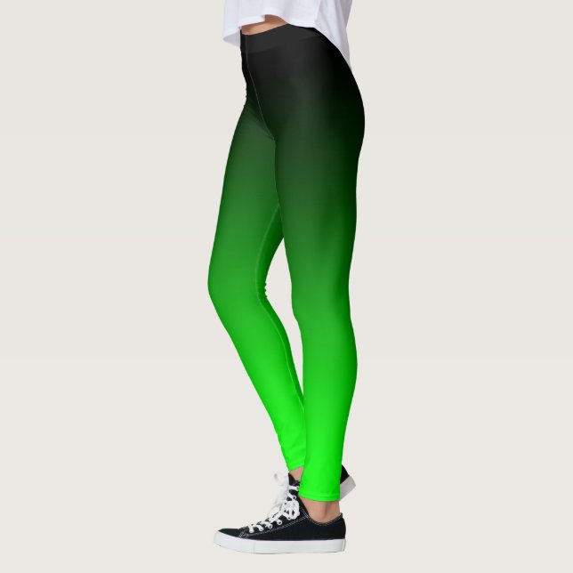 Legging Moderno Minimalista Gradiente Preto Limão Verde (Esquerda)
