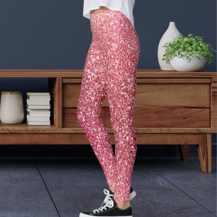 Legging Moderno Padrão Esportivo de Brilho Rosa Fofo