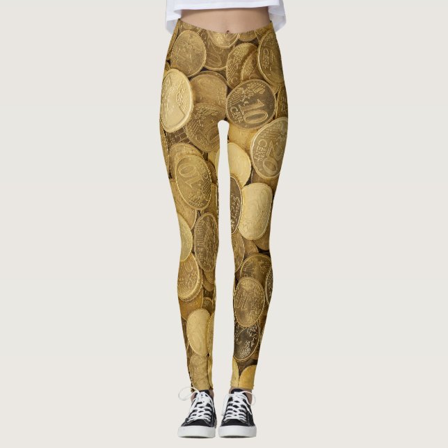 Legging Moedas de Dinheiro das Mulheres Mudam (Frente)