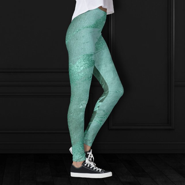 Legging Molten Jade | Emerald Green Luxury Marble (Criador carregado)