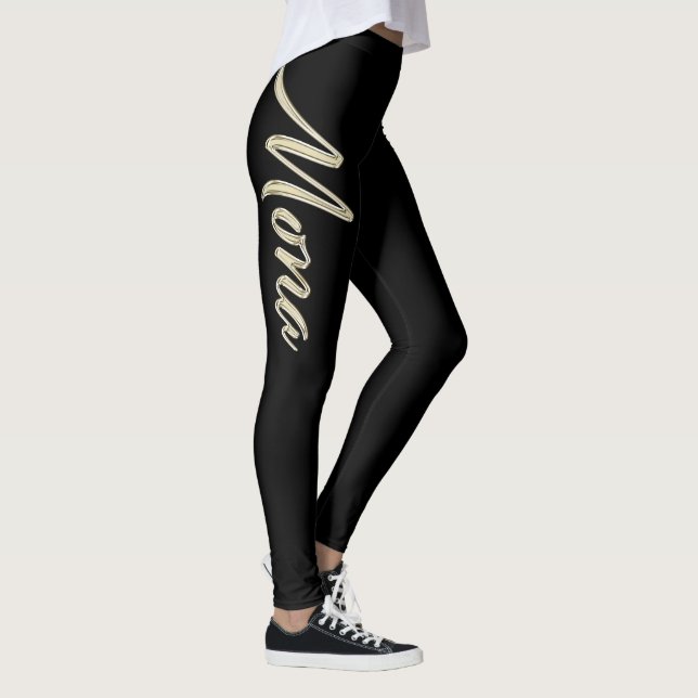 Legging Mona white gold Handwriting Hose (Direita)