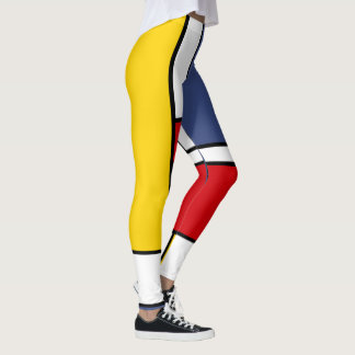 Legging Mondrian Inspirou Arte de Estilo Geométrico Modern