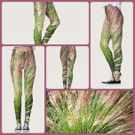 Legging Monet inspirou Abstrato de Grama Verde e Rosa<br><div class="desc">Estas Leggings de Grama Rosa e Verde são um abstrato natural de relva a soprar ao vento,  inspiradas pela natureza em lindas e brilhantes tons de rosa e verde. Esta imagem inspirada no Monet é uma fotografia original da natureza,  feita por JLW_PHOTOGRAPHY.</div>