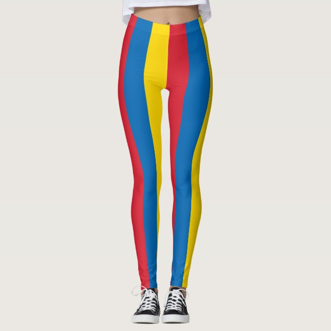 Legging Mongólia - Cores de Bandeiras Nacionais Verticais (Frente)