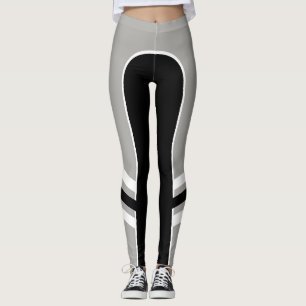 Legging Mono caneleiras legal da banda lateral