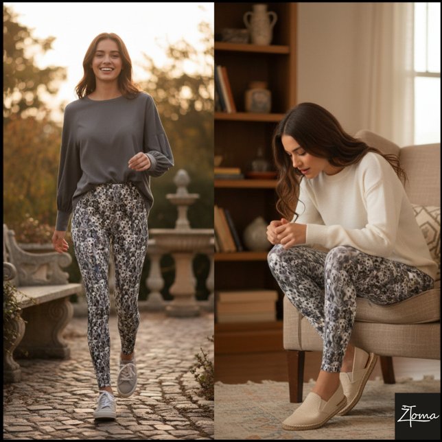 Legging Monochrome Crowded Dog Face Breed Pattern (Criador carregado)