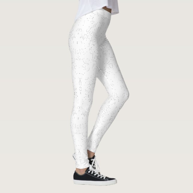 Legging Monochrome Floral Pattern – Elegant Seamless Art (Direita)