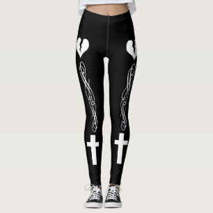 Legging Monocromo Coração Quebrado