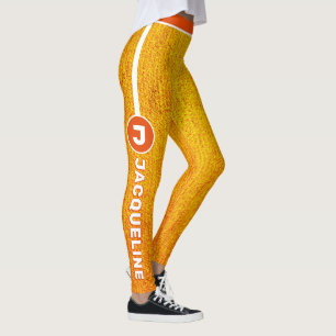 Legging Monograma COMBO Orange Yellow Grunge com Nome