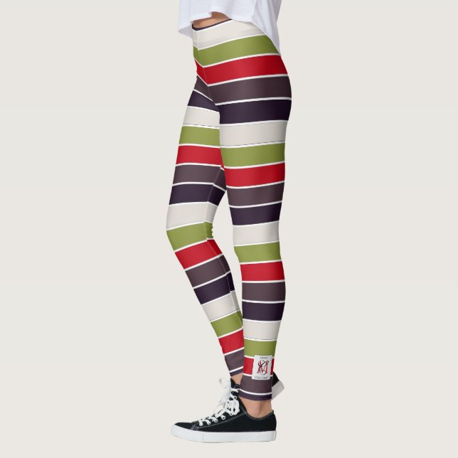 Legging Monograma da Paleta de Cores do Pastel de Natal Co (Esquerda)