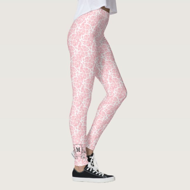 Legging Monograma de padrão-Rosa cor-de-rosa elegante (Direita)