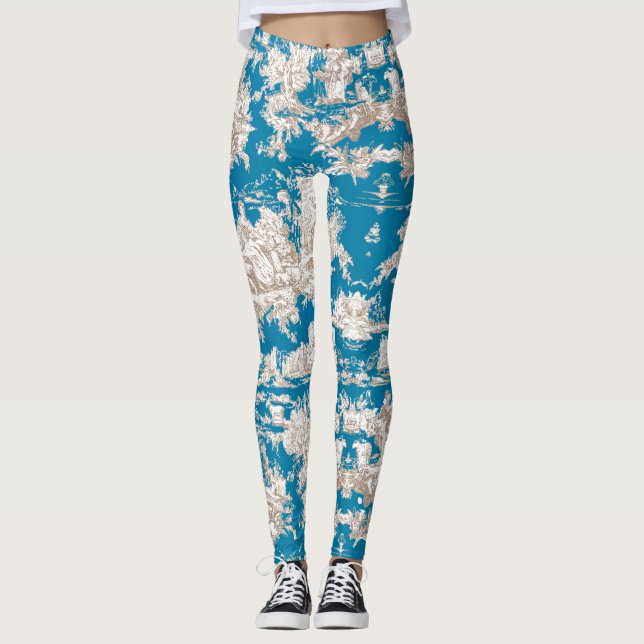 Legging Monograma de Torquoise Azul de Jouy (Frente)