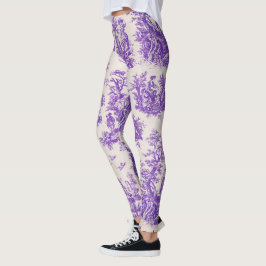 Legging Monograma floral roxo de jouy