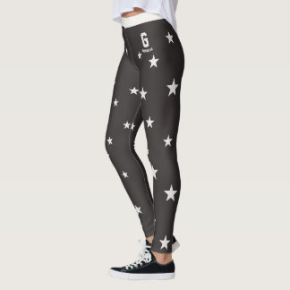 Legging Monograma Personalizado de Estrelas Neutras Cinza 