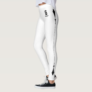 Legging Monograma Personalizado Elegante Branco Preto
