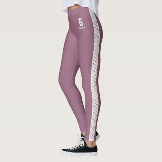 Legging Monograma Personalizado Fofo Roxo Neutro Padrão
