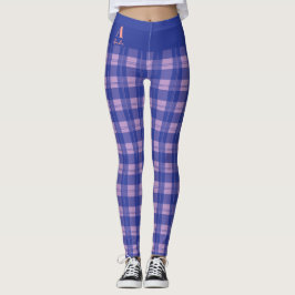 Legging Monograma Personalizado Roxo xadrez