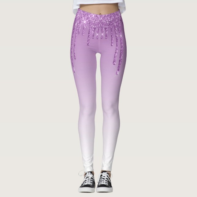 Legging monograma roxo brilhando (Frente)