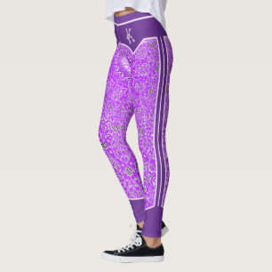 Legging Monograma Roxo Oriental em Árabe Personalizado