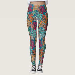 Legging monstera deliciosa pavão