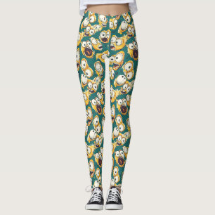 Legging Monstro Amarelo Louco Azul Halloween