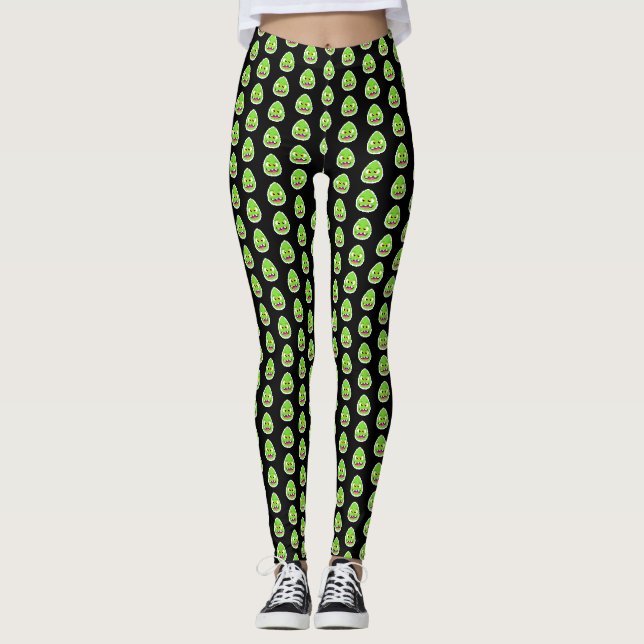 Legging Monstro de ovo pixelado fofo (Frente)