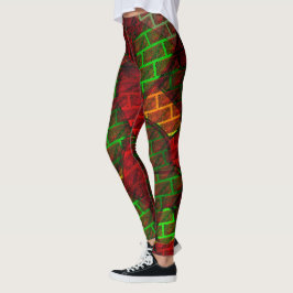 Legging Montagem de imagens diferentes, tijolo, vermelho, 