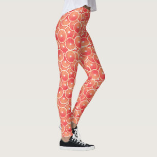 Legging Montagem digital com fatia de toranja rosa