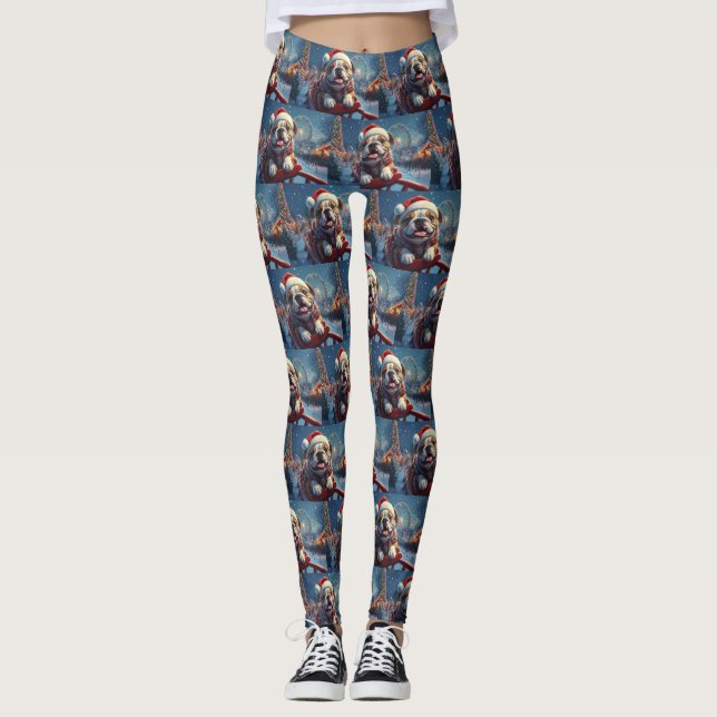 Legging Montanha-russa Bulldog Natal (Frente)