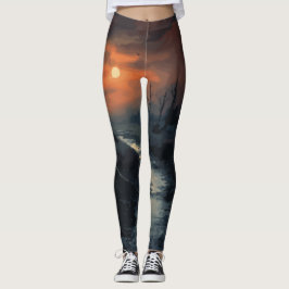 Legging Moonlit Menace: A Floresta Negra Assombrada em Dus