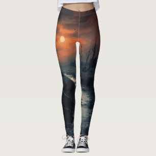 Legging Moonlit Menace: A Floresta Negra Assombrada em Dus