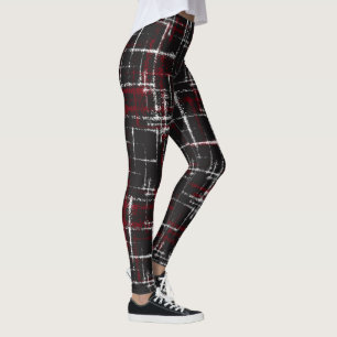 Legging morango e branco na cruz abstrato