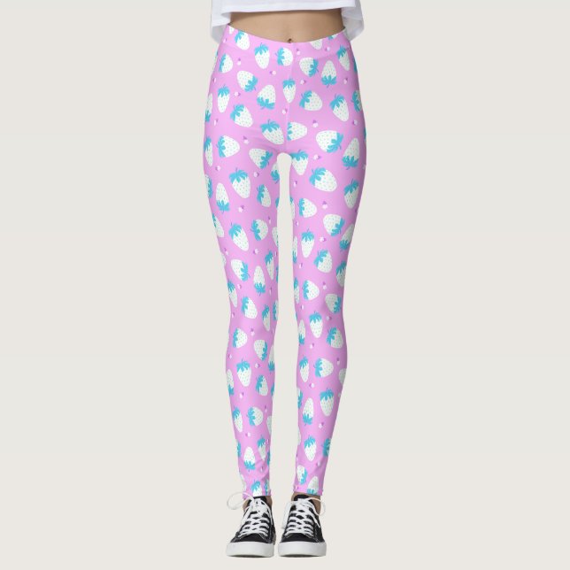 Legging Morango Rosa Azul (Frente)