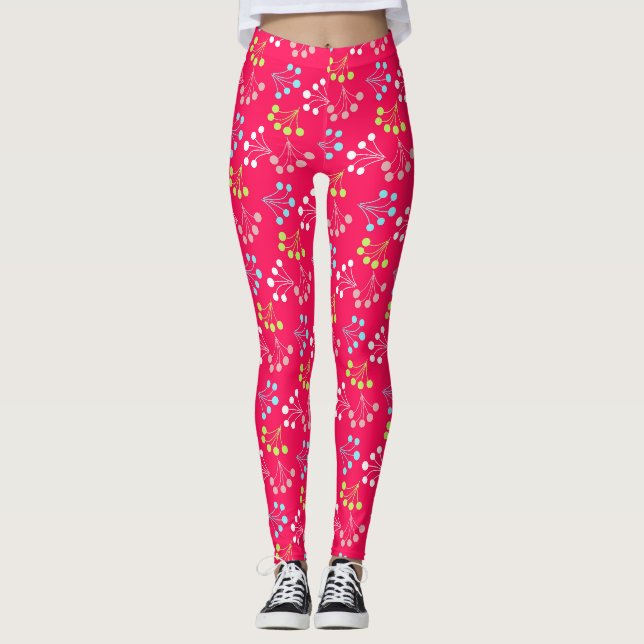 Legging Morangos a cores sólidas padrão simples retrorrefl (Frente)