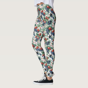 Legging Morangos Airelas e Borboletas Floral