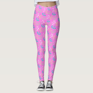 Legging Morangos multicoloridos padrão simples retrógrado
