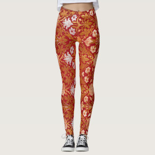 Legging Morris - Padrão Vintage 1893 Rosa e Lily Flower