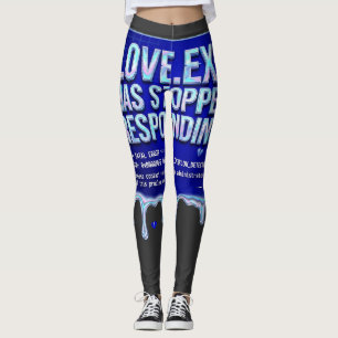 Legging Morte da Tela Azul do Amor Exe Y2K Tecnologia Dive