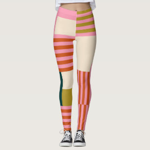 Legging Mosaico Abstrato Geométrico Retroativo