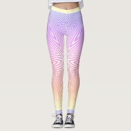 Legging Mosaico branco-amarelo-rosa-abstrato MODERN
