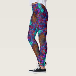 Legging Mosaico cor-de-rosa-rosa-azul-desenhar MODERN