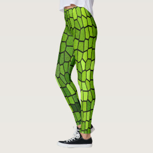 Legging Mosaico de Vidro de Mancha Verde