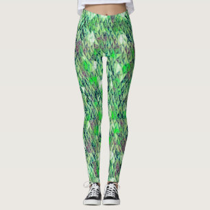 Legging Mosaico em triângulos verdes com tons gradiente