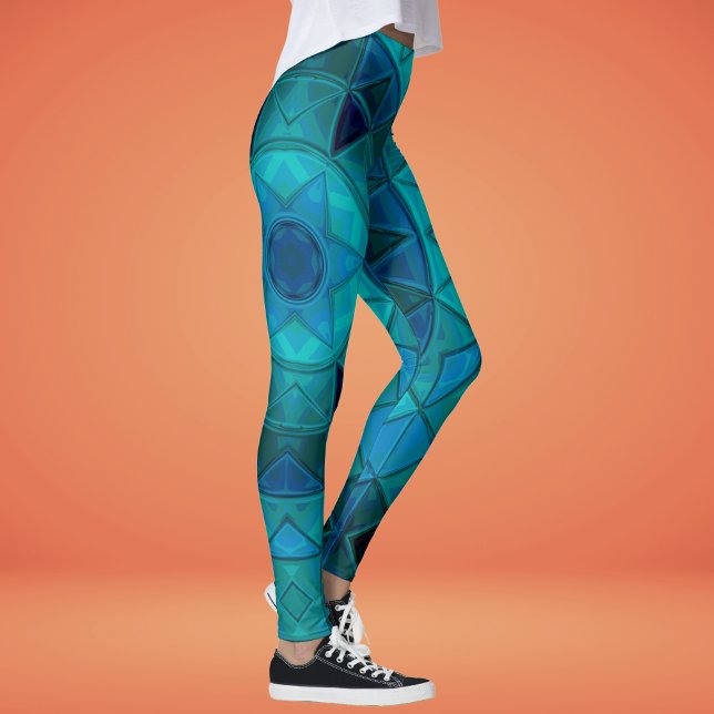 Legging Mosaico - Flor de Mandala - Azul (Criador carregado)