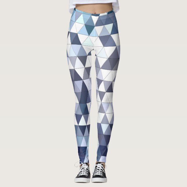 Legging Mosaico triangular geométrico colorido: abstrato b (Frente)